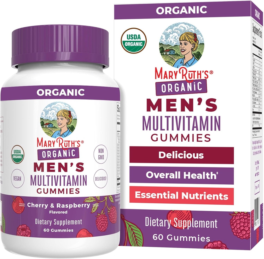 MaryRuth Organics Mens Vitamin Gummy | USDA | ヴィーガン | 免疫サポートのための毎日のマルチビタミン | 非GMO | グルテンフリー | 60 カウント