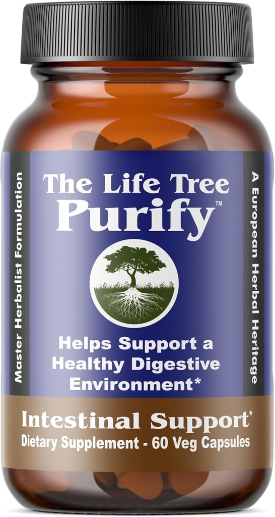 Purify - Certified Organic Advanced Intestinal Support and Microbial Cleanse for Humans and Pets - Contains no Wormwood - 60 Veg Capsule Formulation.