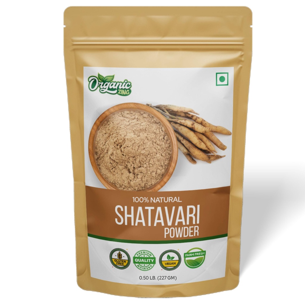 女性の健康のためのアスパラガスRacemosus BeneficialからのORGANIC ZINGのShatavariの粉のエキス- 1の8のoz (227のgm)のパック