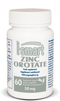 スーパースマート - 亜鉛オロットサプリメント 1日あたり100mg(Enhanced Form) - 免疫サポート - エネルギーと代謝ブースター - 穏やかなアクネの丸薬 - 皮膚の健康 | 非GMO&グルテンフリー - 60 ベジタリアンカプセル