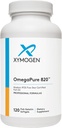 XYMOGEN OmegaPure 820 - 国際魚油規格(IFOS) 五星認証魚油 - DHA EPA Omega-3 心臓血管 + 認知サポート (120 小さなSoftgels) のサプリメント