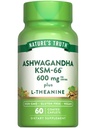 Nature's Truth KSM-66 Ashwagandha | 60 Caplets | L-Theanine | ヴィーガン、非GMO、グルテンフリーサプリメント