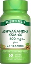 Nature's Truth KSM-66 Ashwagandha | 60 Caplets | L-Theanine | ヴィーガン、非GMO、グルテンフリーサプリメント