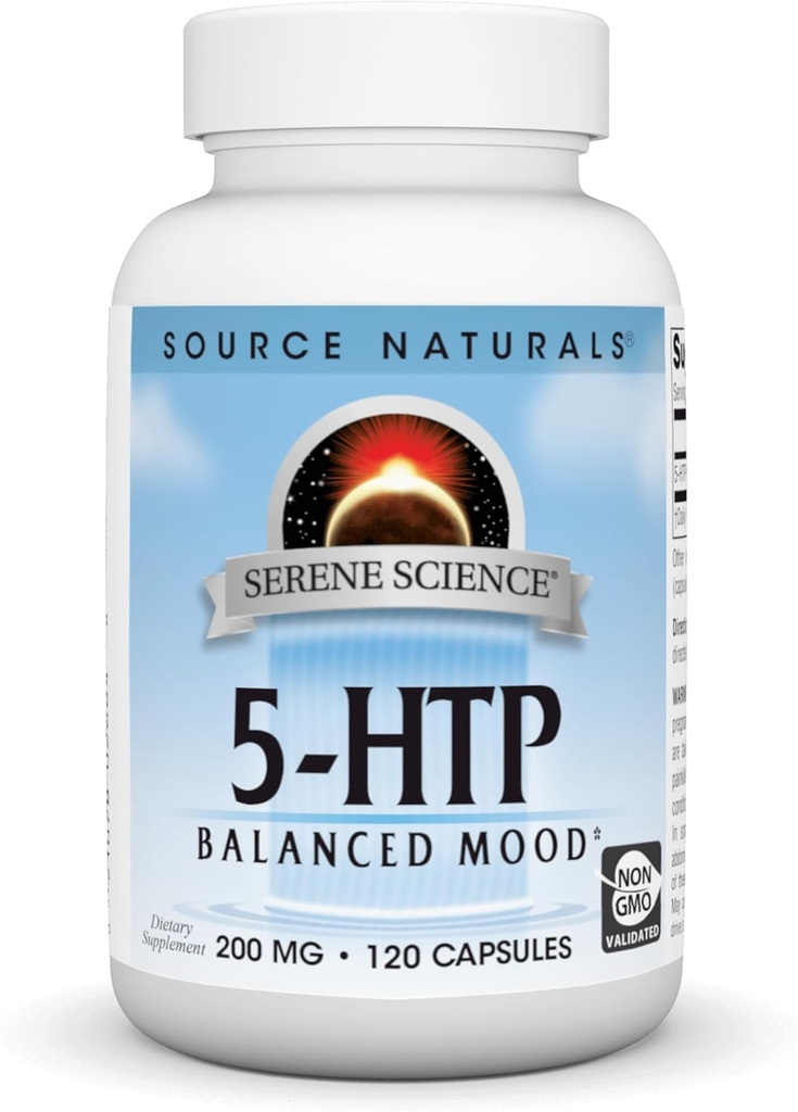 源のNaturalsのSereneの科学5-HTPの釣り合った気分*、非GMOの食事療法の補足、200のmg - 120のカプセル