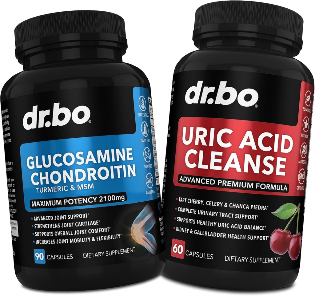 DR. BO Glucosamine Chondroitin Turmeric MSM - Uric Acid Cleanse Support Supplement