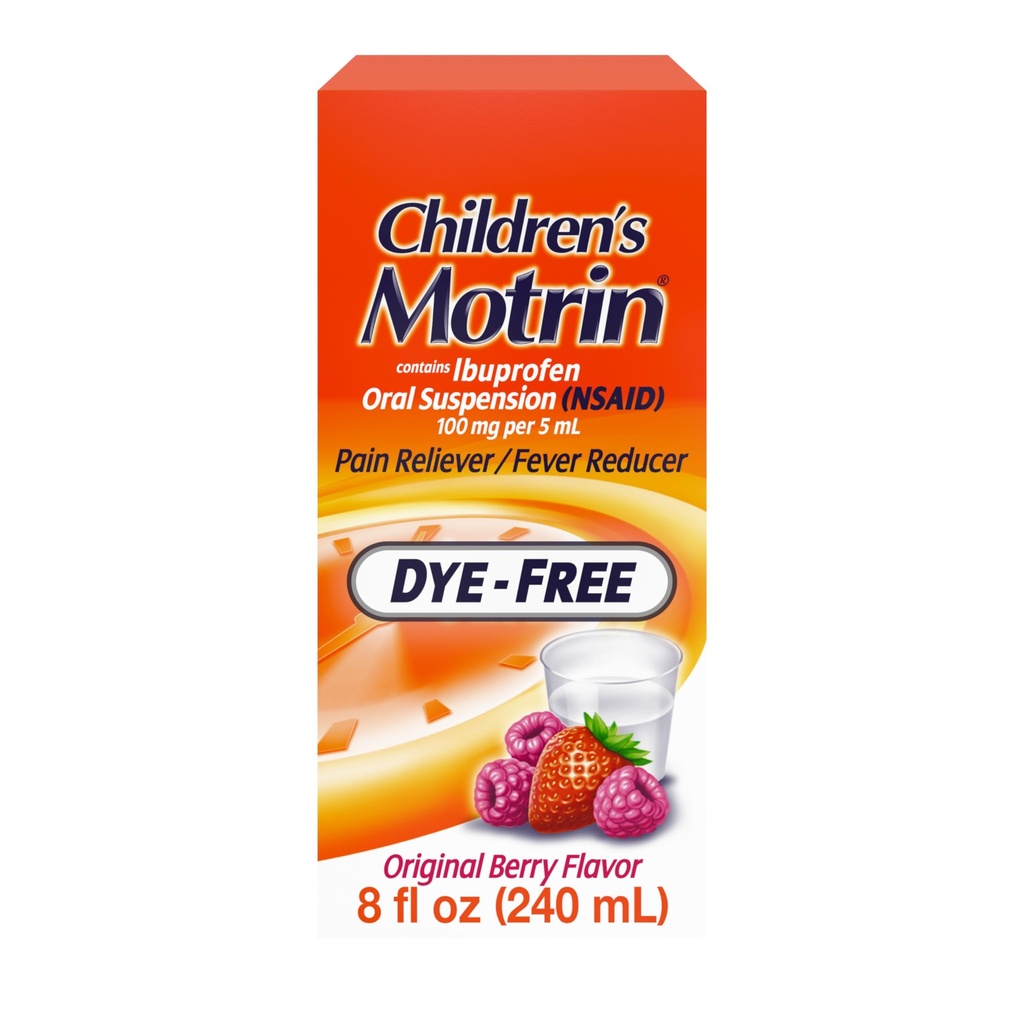 子供のMotrinの口頭懸濁液100mg Ibuprofenの薬、NSAIDの熱心な減力剤及び痛みの冷たく及びフルインによる痛み及び苦痛、染料は、アルコール・フリー、ベリー風味付けされた、8のflを放します。 oz