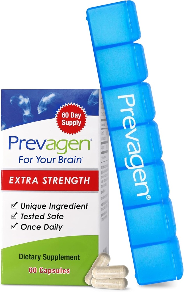 Prevagen Extra Strength - 60 Capsules (2 Month Supply) | Formulated for Your Brain | 20mg of Apoaequorin Plus Vitamin D3 with 7-Day Pill Minder