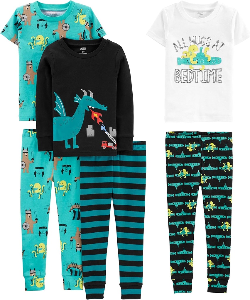 Carter's Boys' 6-Piece Snug Fit Cotton Pajama Setによるシンプルな喜び