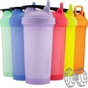 ハイドラ カップ プロフロー シェーカー ボトル 6 パック (28oz) | ウィスク ボール、リーク プロフ リッド、隠しキャリー ハンドル | タンパク質粉末、混合サプリメント、パステル色のための BPA 無料のジム ミキサー