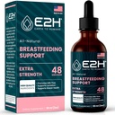 E2H Breastfeedingサプリメントと授乳サポート - 液体授乳サプリメント - Fenugreek、ミルクアザミ、フェンネルなどが含まれています - いいえアルコール - ビーガン - 2 Fl Oz