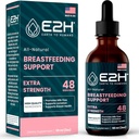 E2H Breastfeedingサプリメントと授乳サポート - 液体授乳サプリメント - Fenugreek、ミルクアザミ、フェンネルなどが含まれています - いいえアルコール - ビーガン - 2 Fl Oz