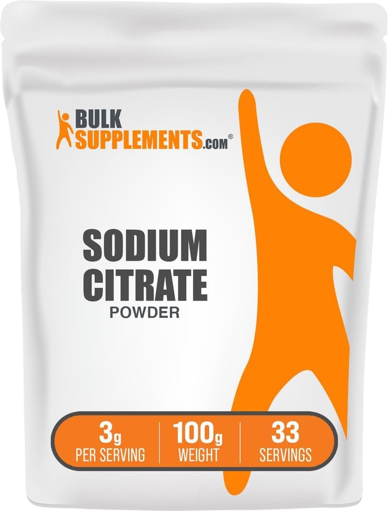BulkSupplements.comナトリウムのクエン酸塩の粉-ナトリウムのクエン酸塩の食品等級、乳化剤、味の増強物-グルテンフリー、サービングごとの3g、100g (3.5 oz) (1のパック)