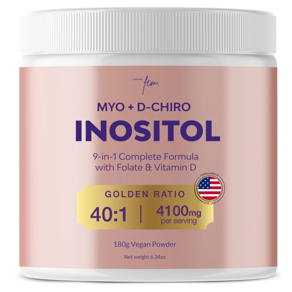 女性4100mg(40:1比)のためのQSTA Myo-Inositol&D-Chiro Inositolサプリメント - PCOSマルチビタミンと9-in-1ホルモン&メタボリックサポート。 ホルモンのバランスのためのイノシトールの粉の補足