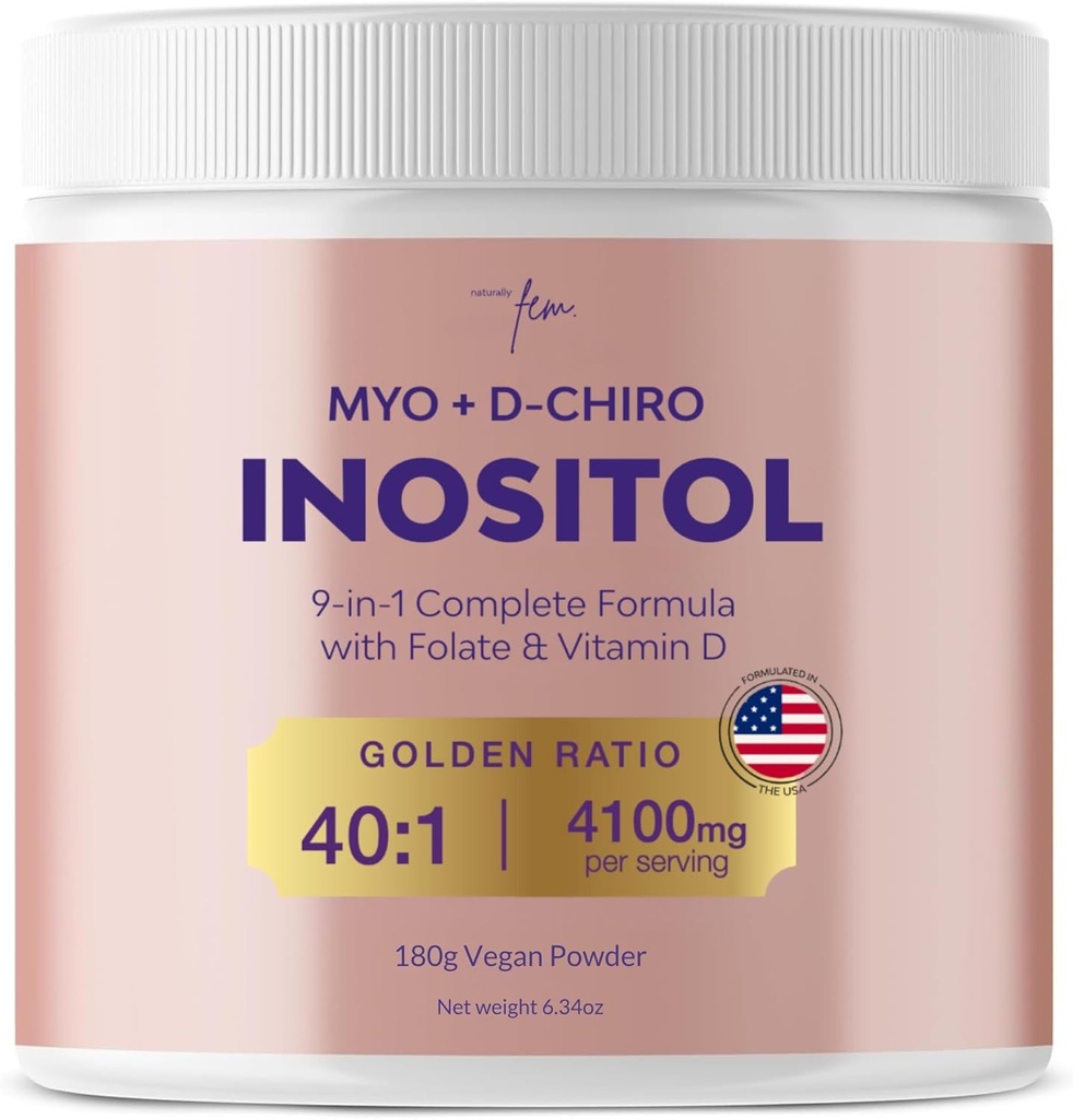 QSTA Myo-Inositol & D-Chiro Inositol Supplement for Women 4100mg (40:1 Ratio) – 9-in-1 Hormonal & Metabolic Support with PCOS Multivitamins. Inositol Powder Supplement for Hormone Balance