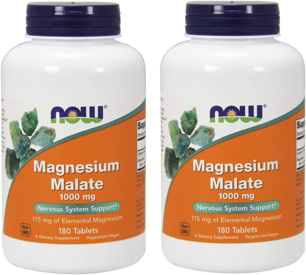 NOWのマグネシウムの無光沢1000mg、180のタブレット(2のパック)
