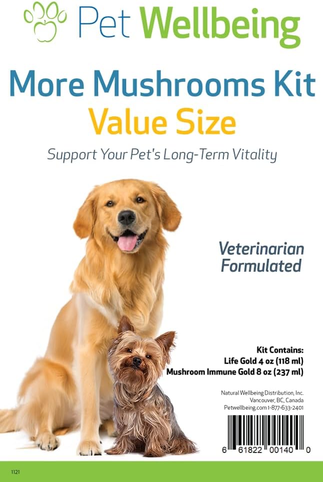ペットウェルビーイング犬のためのより多くのキノコキット - 免疫システムサポートと抗酸化保護 - トルコテール、礼儀、舞茸、AstragalusとVet-Formulated