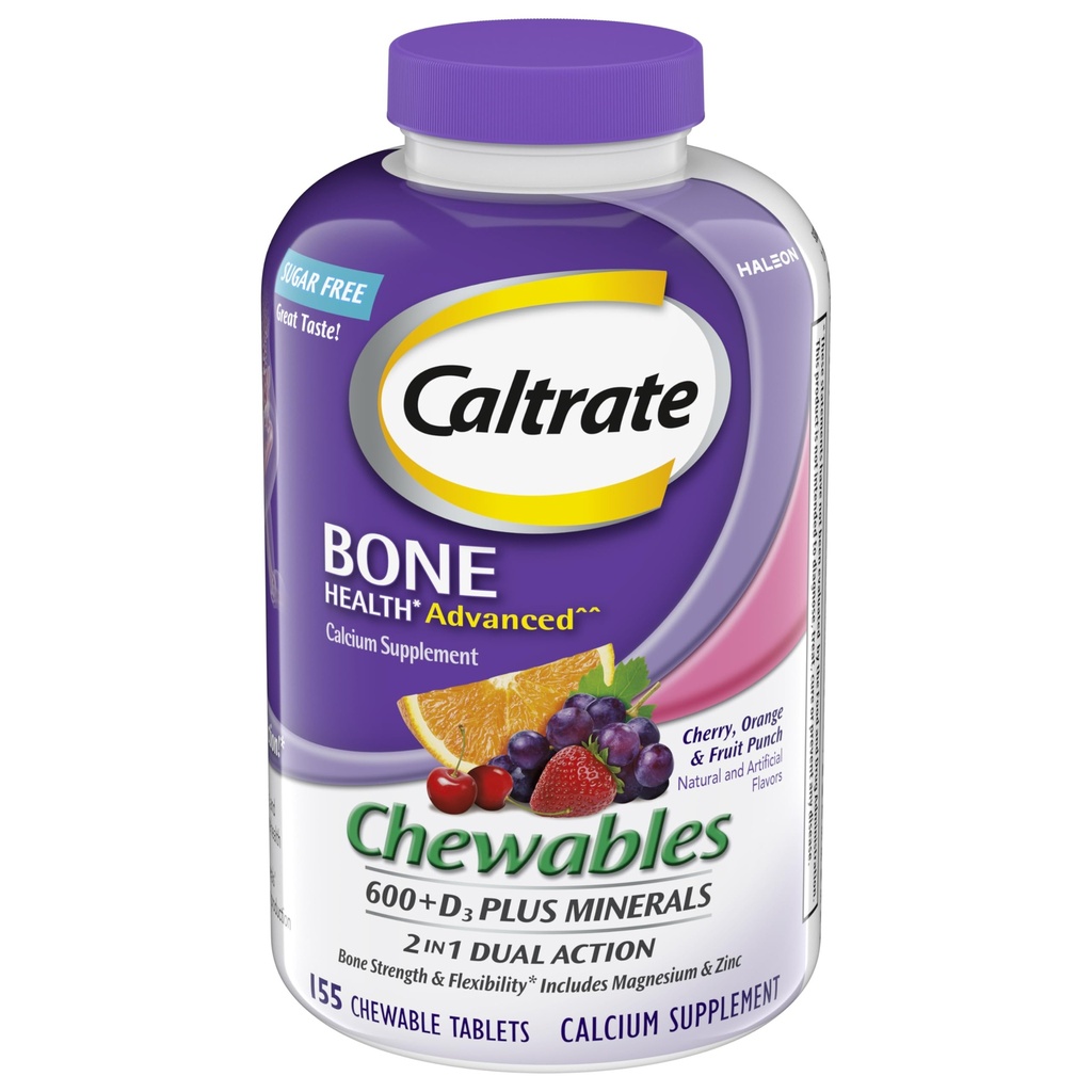 塩酸塩のChewables 600 +D3プラスのミネラル カルシウムおよびビタミンDの砂糖は、チェリー、オレンジおよびフルーツ パンチ、155の計算放します