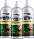 Liquid Health Pets K9 Omega 3 Fish Oil for Dogs - Liquid Omega 3 Supplement for Pets with EPA + DPA + DHA - Reduce Itching & Shedding, Support Joints, Immunity, Brain, Heart Health - USA Made (3 Pack)