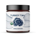 有機トルコテールマッシュルームパウダー、シングルエステート、非GMO - ガット、エネルギー、脳、および免疫サポート - 再封可能なガラスジャーでビーガンマッシュルームサプリメント