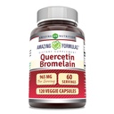 Bromelain 165mg、120ベジギーカプセルサプリメントで驚くべきフォーミュラケルセチン800mg|非GMO|グルテンフリー|米国製