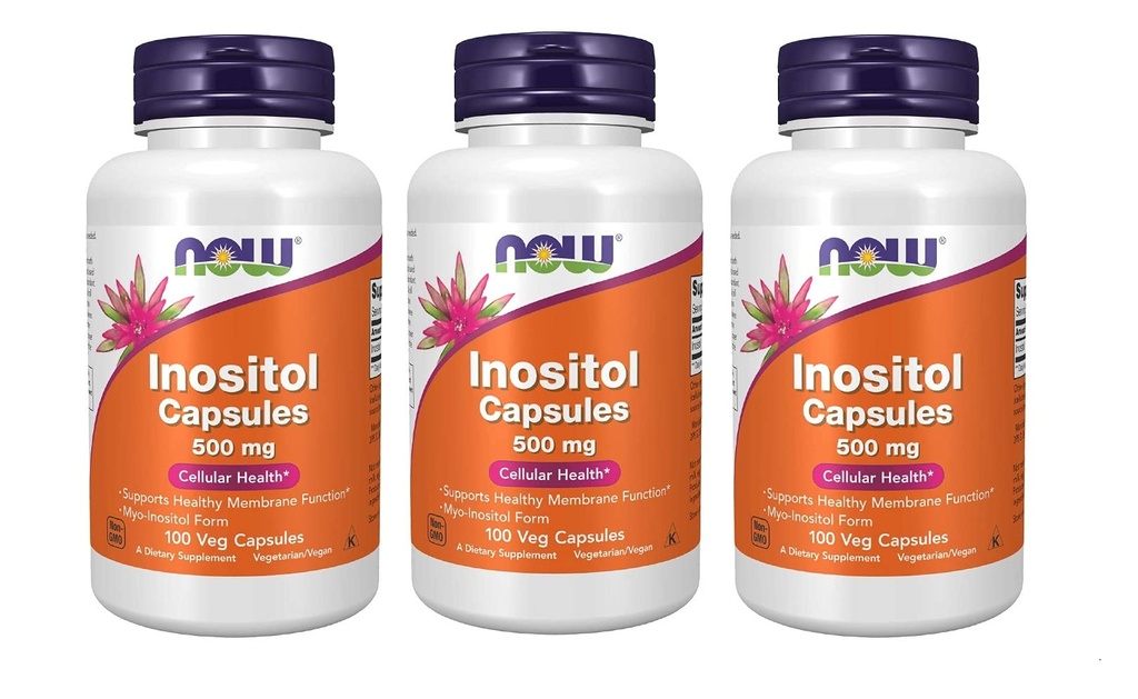 NOWの食糧Inositol 500mgの100のカプセル(3)のパック