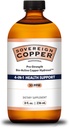 Sovereign Pro-Strength Bio-Active Copper Hydrosol - Bioavailable Copper Liquid Supplement for Adults & Kids w/Silver Hydrosol for Hair, Skin, & Nails, 30ppm - 8 fl oz (237mL)