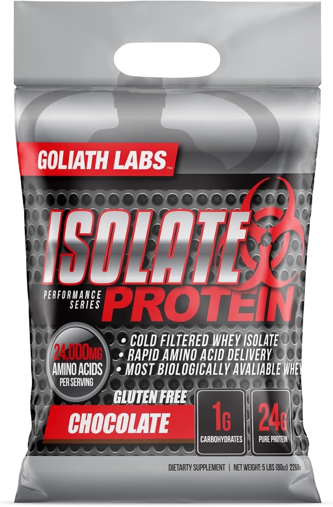 Goliathの実験室の隔離蛋白質の粉[1/chocolateの5つのlbs/Pack] –Nutritionの隔離蛋白質、24g純粋な蛋白質、7.55g BCAAsの筋肉建物の蛋白質の粉(包装5月Vary) –食事療法及びスポーツの栄養