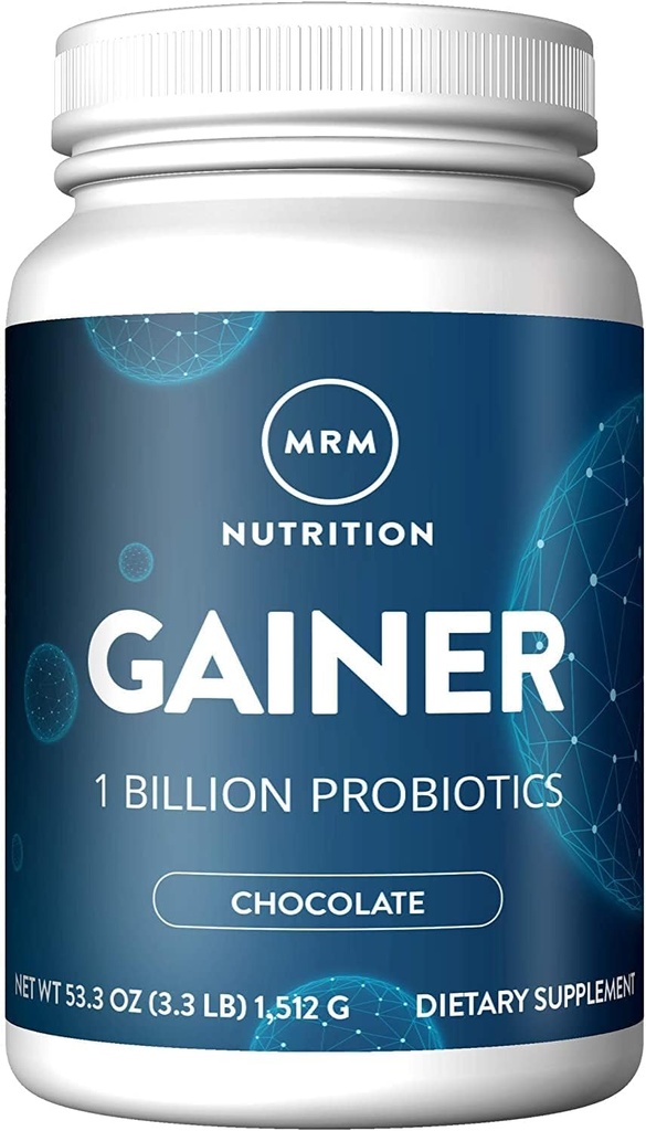 MRM Nutrition Gainer Protein with Probiotics + Postbiotics | Chocolate Flavored | 25g Protein | Whey Concentrate + Isolate + micellar Casein| Slow + Fast digesting| with Digestive enzymes