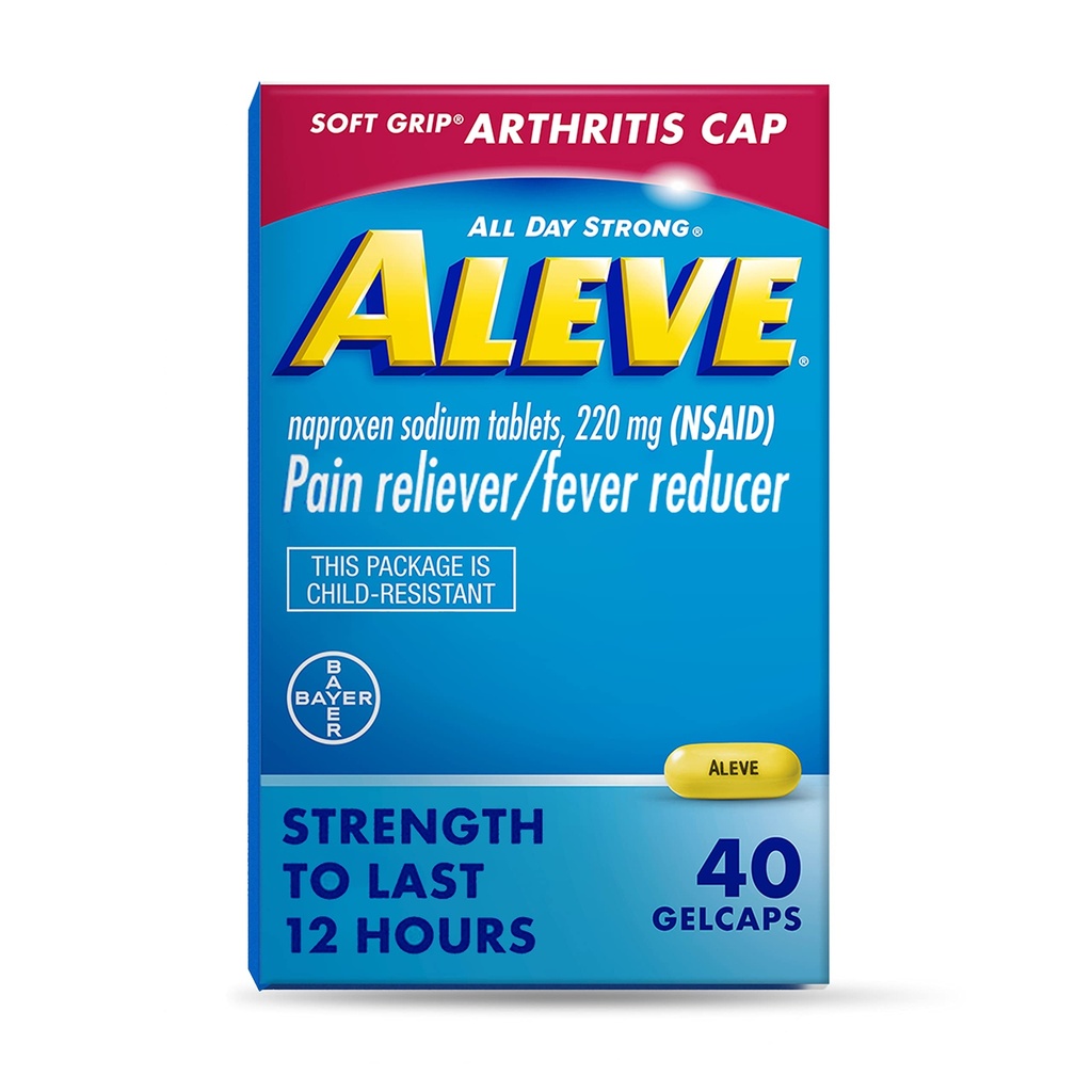 ソフトグリップ®キャップ、Naproxenナトリウム、痛みの軽減薬、40カウントでゲルキャップをスリーブ
