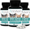 猫と小犬のためのAminAvast Kidneyサポートサプリメント, 300mg 3-Pack - 天然腎臓機能を促進する - エイジング腎臓の健康と死亡 - 簡単に管理 - 60スプリンクルカプセル