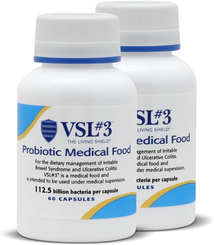 VSL #3® 消化器の健康のためのプロバイオティクス, IBS & UC 症状 - 112.5B CFUs, 高周波, 多緊張, ライブ, 冷やされたプロバイオティック, 男性と女性の腸の健康サポートのための医学食品, 120 カプセル
