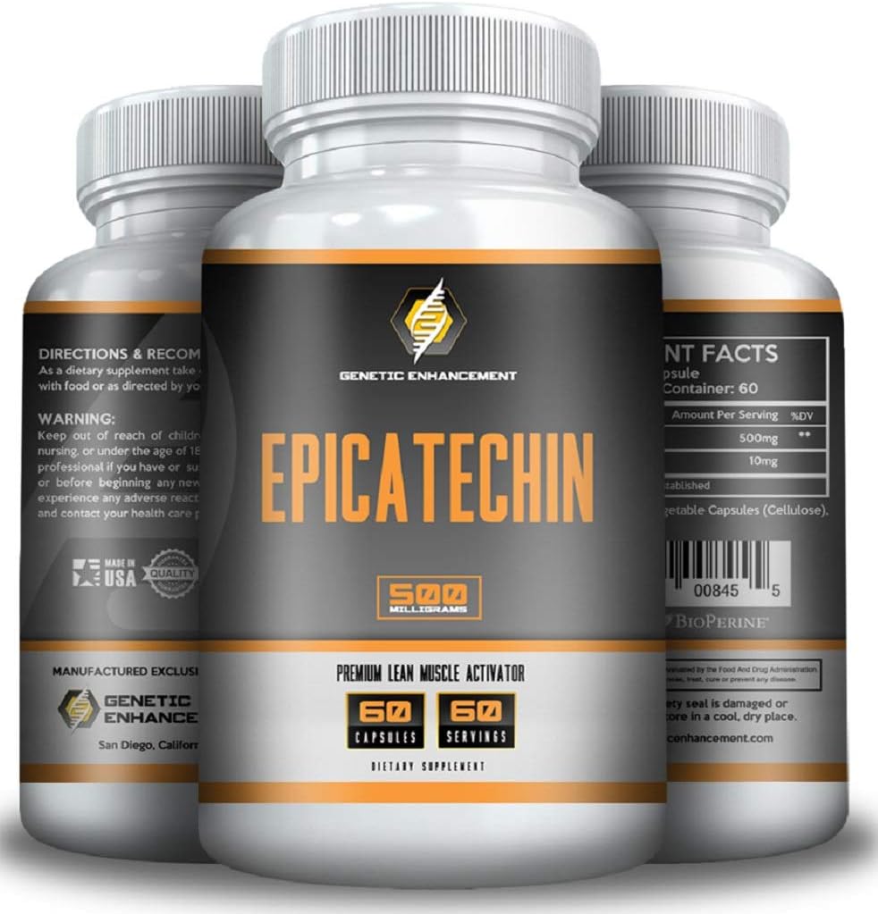 EPICATECHIN - サービングあたりの500MG - 60のサービングとサービングごとの1000MGS - 30のサービング - 最大強度 - Myostatinを減らすことができます - 5月はリーンマッスルと強度を増やす - タンパク質合成の助け