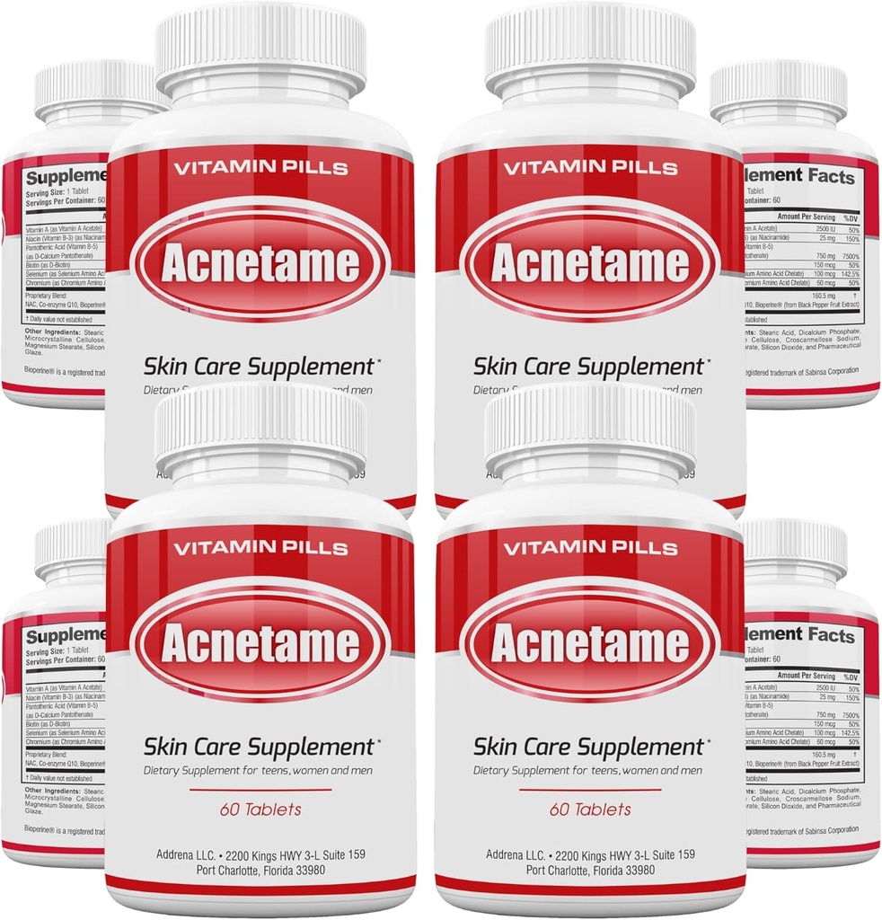 アクネの処置のための4つのパック ビタミンの補足-女性、人、ティーンおよび大人のための油性皮をクリアするホルモンの丘疹のタブレット