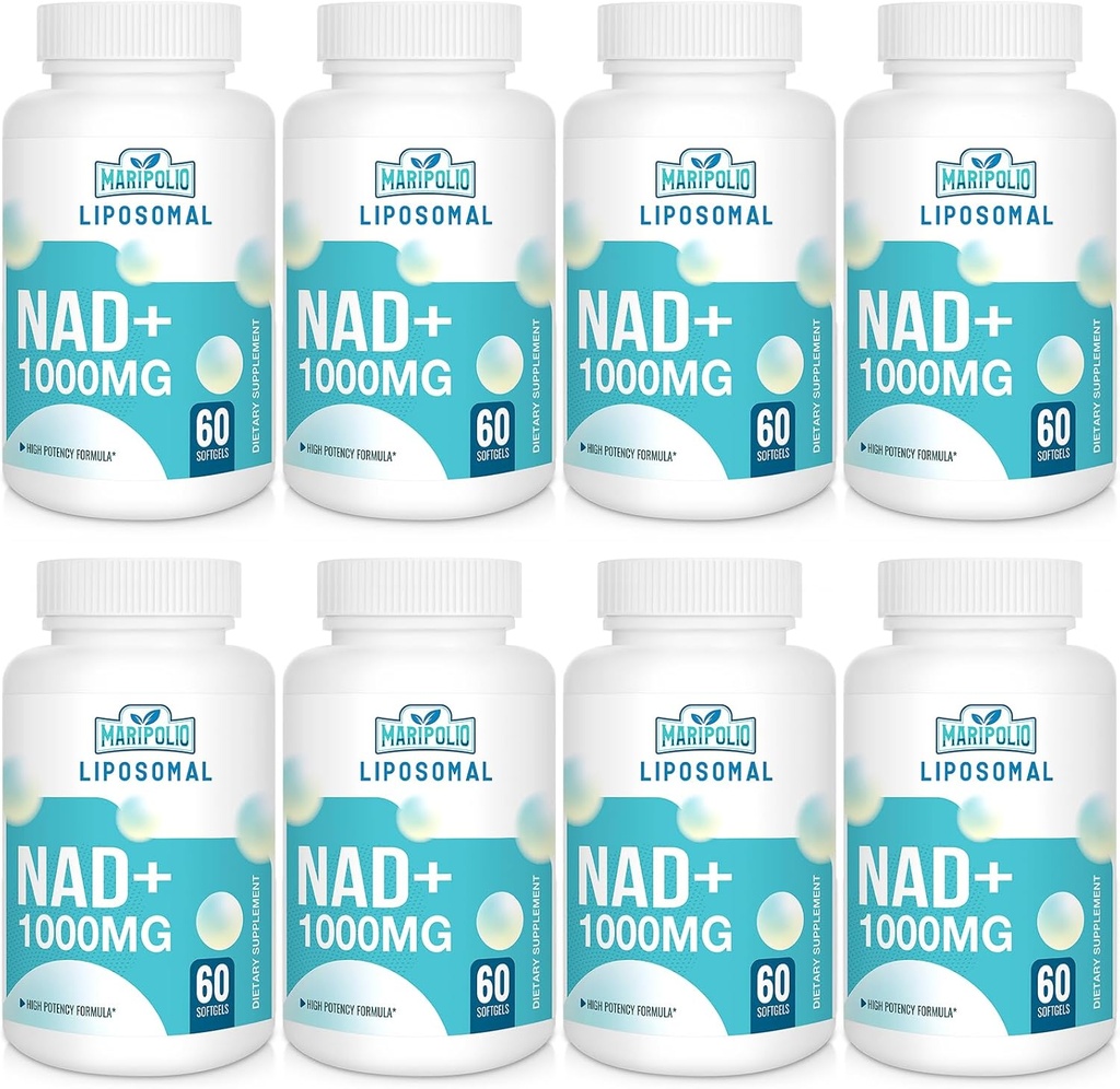 リポソームNAD+サプリメント1000mg | 最大のNAD Pontecy | マックス吸収 | 純粋なNADサプリメント | エネルギーとDNAの修理、老化の防衛、脳機能 | 480 Softgels