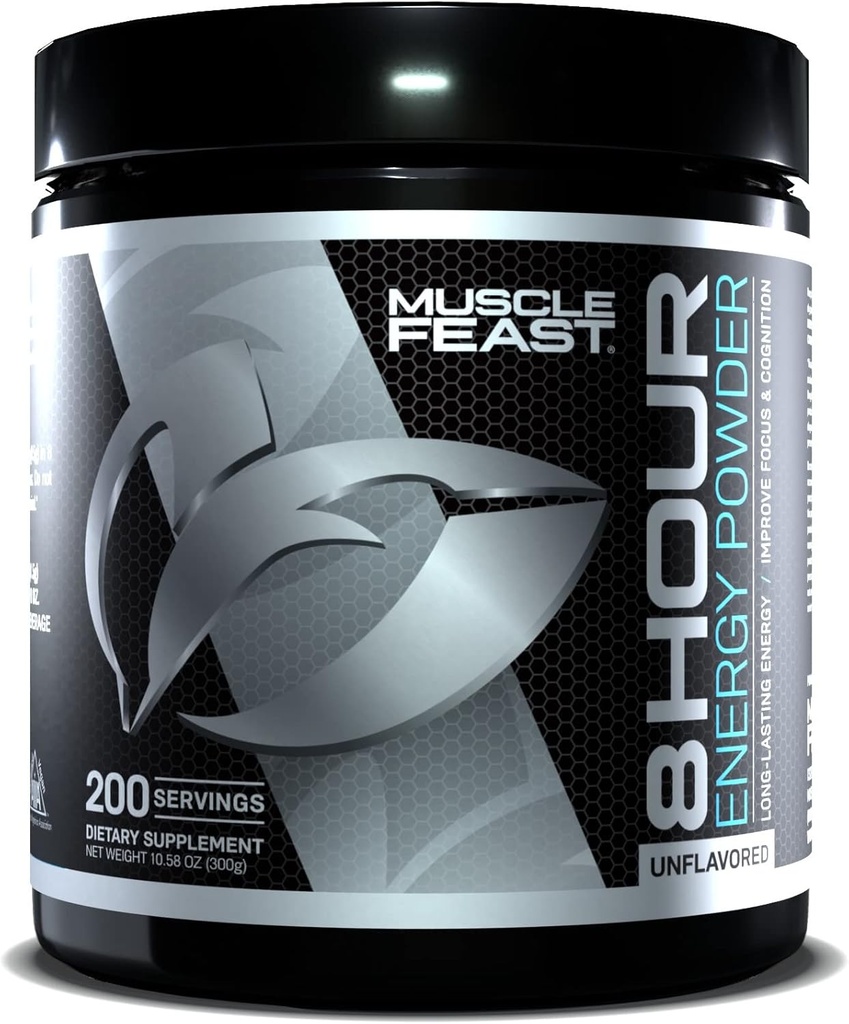 マッスル・フェスト 8 時間 エネルギー 全て 自然 Keto-Friendly Sugar-Free Zero Calorie, Unflavored, 300g