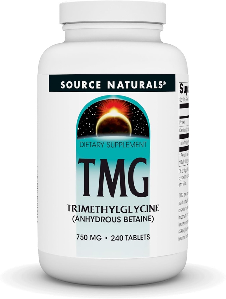 源のNaturals TMG 750mg Trimethylglycine (Anhydrousのベタイン) - 240のタブレット