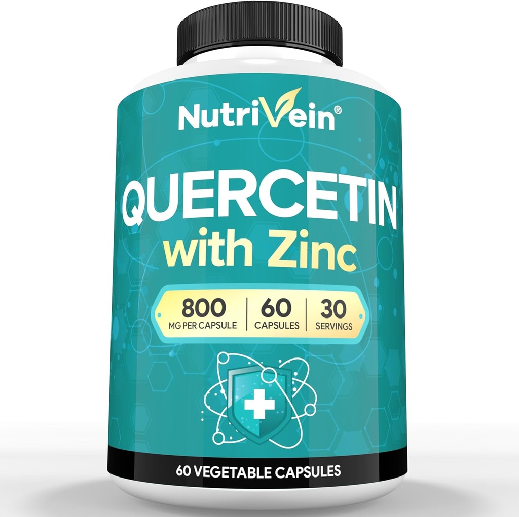 Nutriveinの亜鉛ケルセチンの結合された補足-呼吸器、心臓、免疫およびフルボディ サポートのための亜鉛が付いている高められた吸収のケルセチン-最高のBioavailability