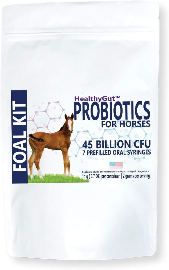 HealthyGut Foal Kit for Horses Dietary Supplement, All-Natural Formula (14 g)