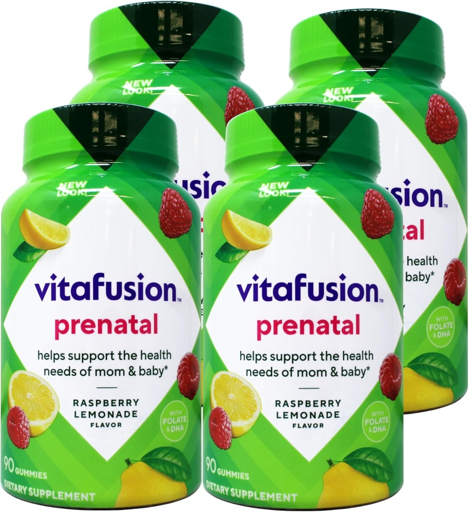 VitaFusion PreNatal Gummies、90 カウント(パッケージ4)