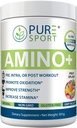 PURE Amino+ ドリンクミックス, フルーツスプラッシュ, 9 エッセンシャルアミノ酸, L-アルギニン, L-シトルリン, 501g, 30 サービング, プレミアムウェルネスサプリメント