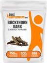 BulkSupplements.com Buckthorn Bark Extract Powder - Buckthorn Bark Powder, ハーブサプリメント - ビーガン&グルテンフリー, 給餌あたり750mg, 500g (1.1ポンド) (パック 1)