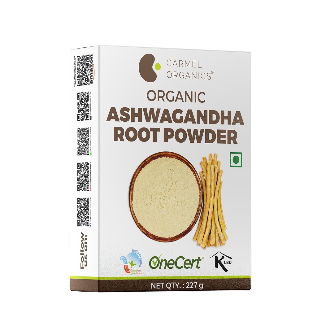 CARMEL ORGANICS Ashwagandha Root Powder 227 Grams