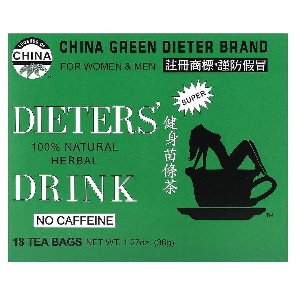 Uncle Lee's Tea Dieters' 100%ナチュラルハーブドリンク、カフェイン、18ティーバッグ、1.27 oz(36 g)