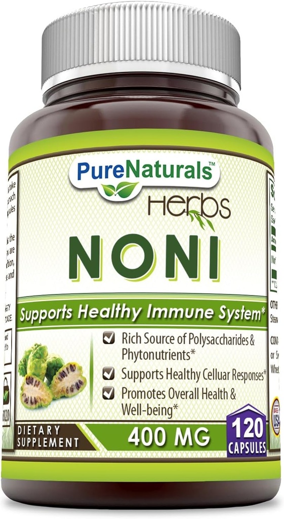 純粋なNaturals Noni - 400mgのカプセル- 120のカプセル
