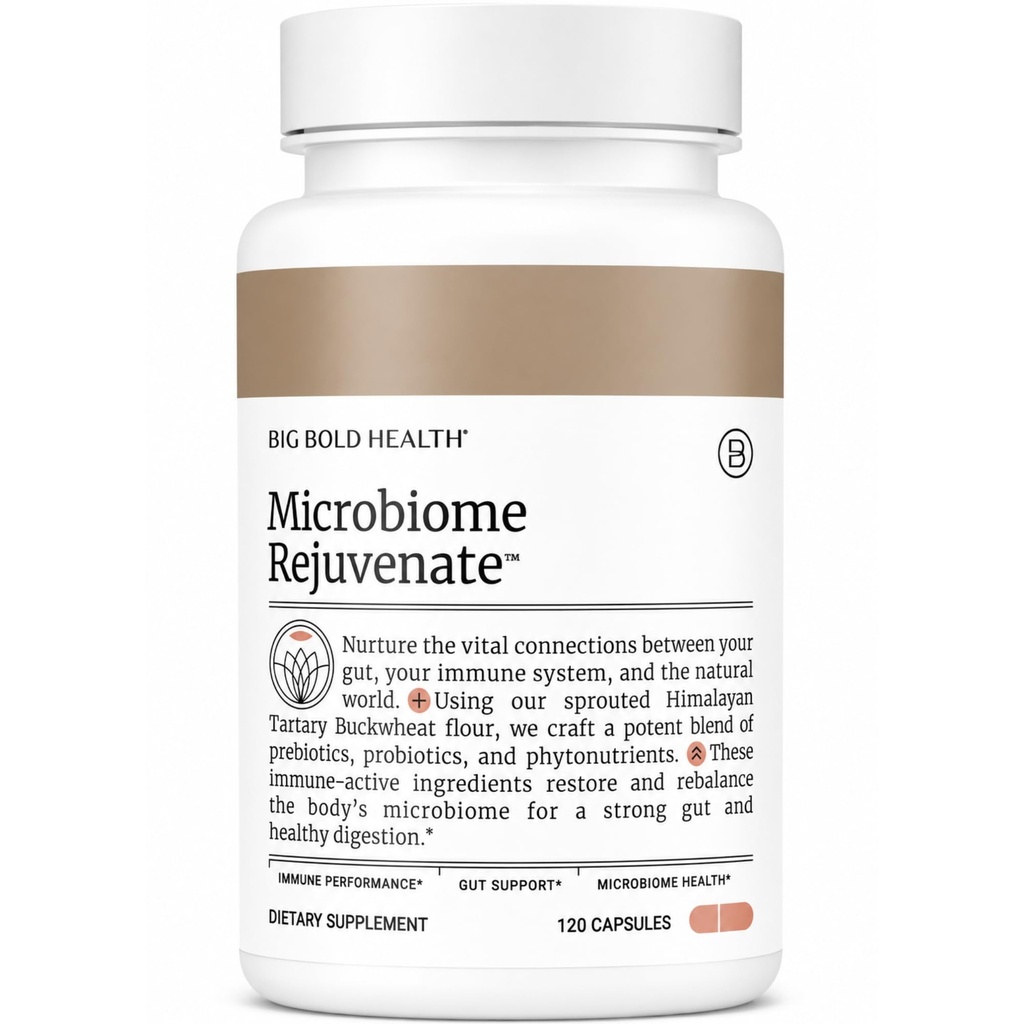 BIG BOLD HEALTH Microbiome Rejuvenate Prebiotic + Gut Health & Immune System Supportのプロバイオティックサプリメント - 免疫活性ヒマラヤタルバッキ - グルテンフリー(120のベジタリアンカプセル)