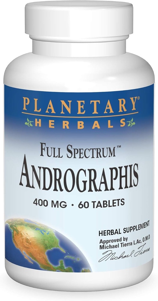 惑星の草の完全なスペクトルの Andrographis 400mg - Ayurvedic ハーブ - 60 のタブレット
