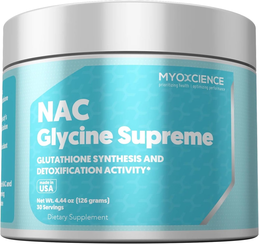 MYOXCIENCE NAC Glycine Supreme | N-Acetyl-L-Cysteine, グリシン, タウリンコンビネーション(ナチュラルピーチ&パイナップルフレーバー) (30 サービング)