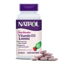 Natrolの速い分解のビタミンD3 2,000 IUの骨および接合箇所の健康、骨サポート補足、90のタブレット、90の日の供給のための食事療法の補足