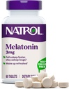 Natrol Melatonin 3 mg, 休息のための栄養補助食品, 大人のための睡眠サプリメント, 60 メラトニン錠, 60 日の供給