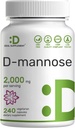 DEAL SUPPLEMENT D マンノー 500 mg カプセル (2,000 mg / サービング), 240 Veggie Pills – 速い作用水溶性フォーム – 余分な強度の尿路 (UTI) 健康サポート – GMO なし, ビーガンフレンドリー